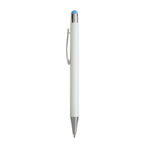 Aluminum push button ball pen with colored touch screen and laser engraved logo