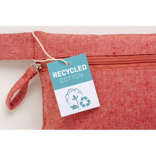 Document holder made of 180 g/m2 recycled cotton with zipper closure, GRS certified