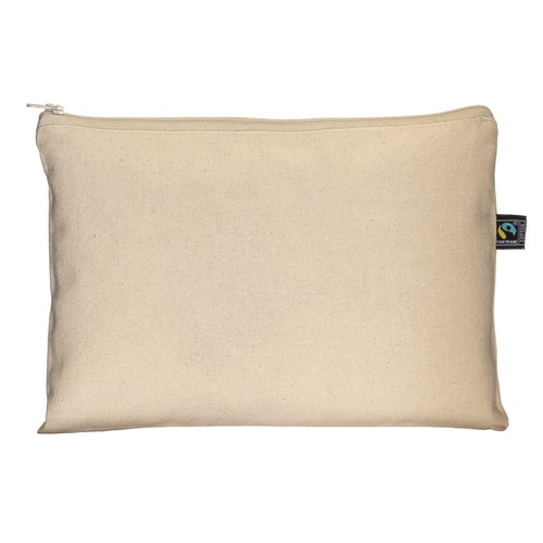 Beauty case en coton FAIRTRADE ® 180 g/m2 avec fermeture éclair