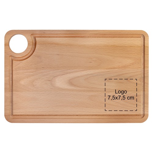 Beech board with juice groove and hanging hole 34x22 cm