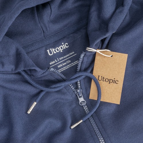 100% regenerated fabric unisex hooded sweatshirt