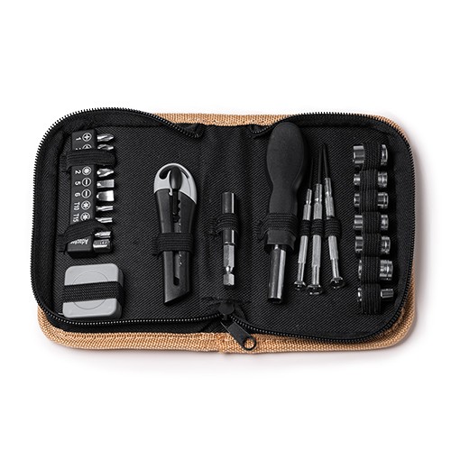 Set d'outils avec 25 accessoires. Cutter, clé hexa Marli