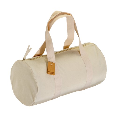 280 g/m2 recycled cotton sports/travel duffle bag