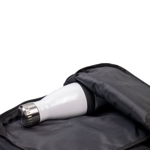 DELFOS. Plecak z materiału 300D poliestru pochodzącego i 600D poliestru pochodzącego z pojedynczym paskiem, z podszewką z poliestru 210D z recyklingu