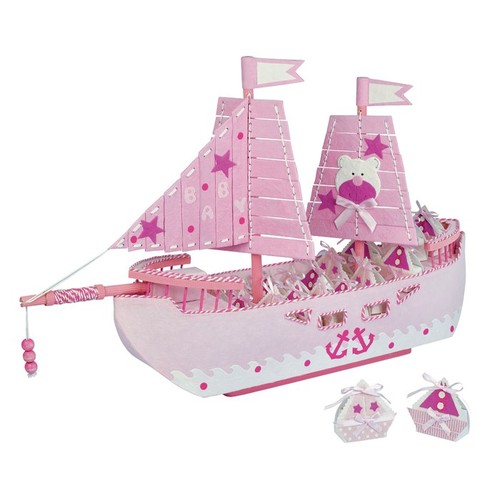 BONBONNIÈRE NAVIRE CARTON ROSE