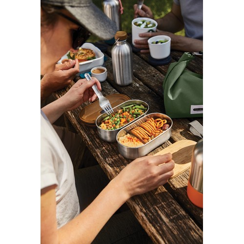 Boîte à bento double en acier inoxydable Black+Blum