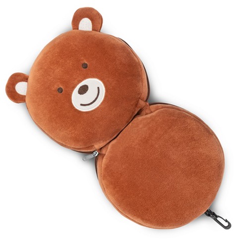 Plush teddy bear, travel pillow, eye mask | Ren