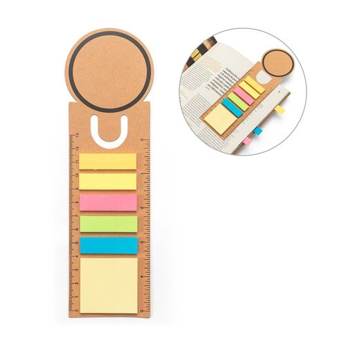 SAWYER. 3-in-1 kantoorset, gemaakt van 100% gerecycled papier, met een ronde bovenkant en zwarte opdruk rondom