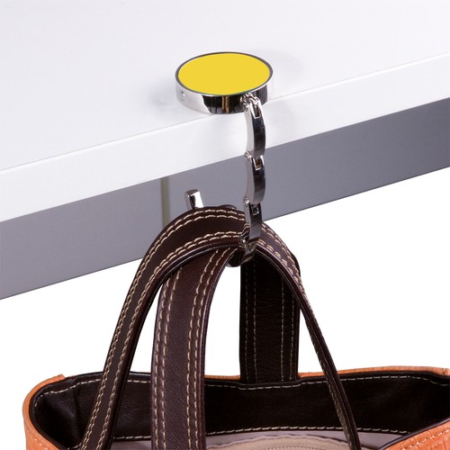 Cuelgabolsos de metal.