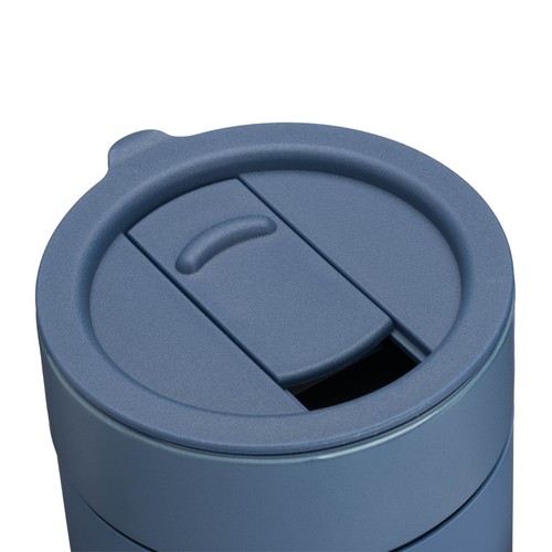 300 ml silicone-coated ceramic mug. Removable PP cap with sliding opening