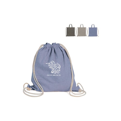 Drawstring rugzak gerecycled katoen 140g/m² 38x42cm