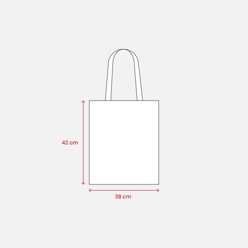100 g/m2 organic cotton shopping bag, long handles