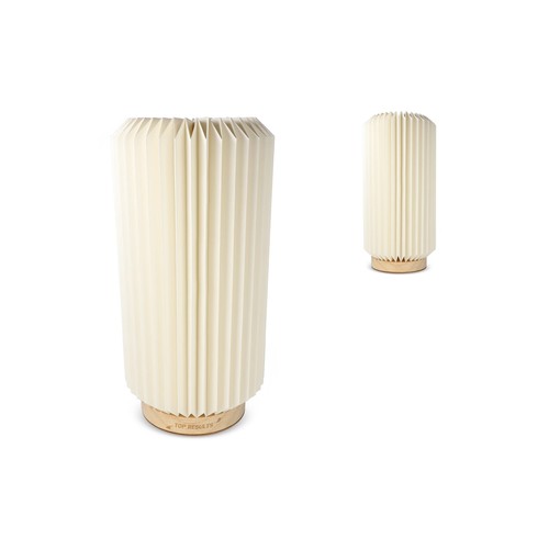 Coollux foldable paper LED lamp Aurora Tall on wooden base, 32cm