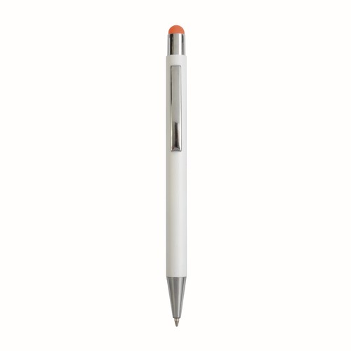 Aluminum push button ball pen with colored touch screen and laser engraved logo