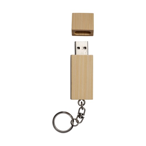 4 Gb USB-Stick aus Holz mit Schlüsselring aus Metall