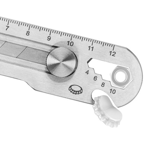 Cutter, ruler, bottle opener, spanner for screws | Muireann