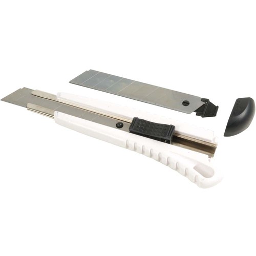 ABS Stanley knife with locking mechanism, large, 2 spare blades