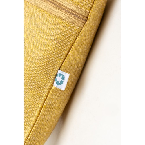 Portadocumentos de algodón reciclado de 180 g/m2 con cierre de cremallera, certificado GRS