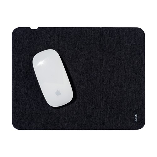 Mousepad and mobile phone holder in R-pet, with integrated wireless charger