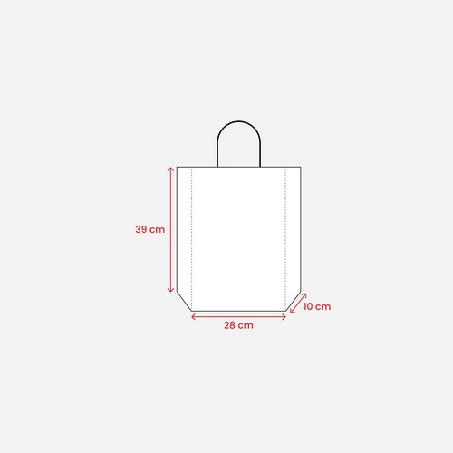 100% recycled paper 100 gr/m2, shopping bag with guesset