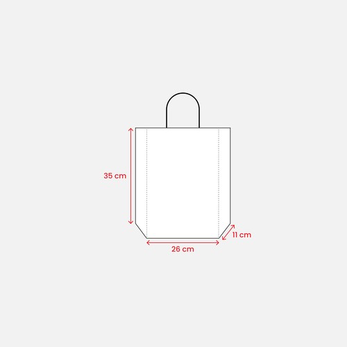 157 g/m2 laminated paper shopping bag with gusset and bottom reinforcement, string handles