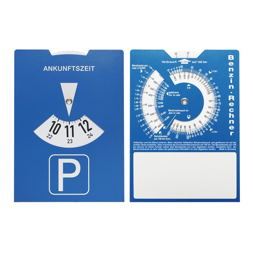 Carton-parking disc with petrol calculato