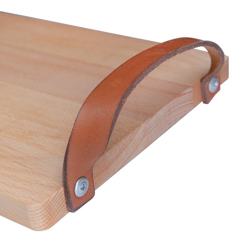 Beech board with leather handles 69x19 cm