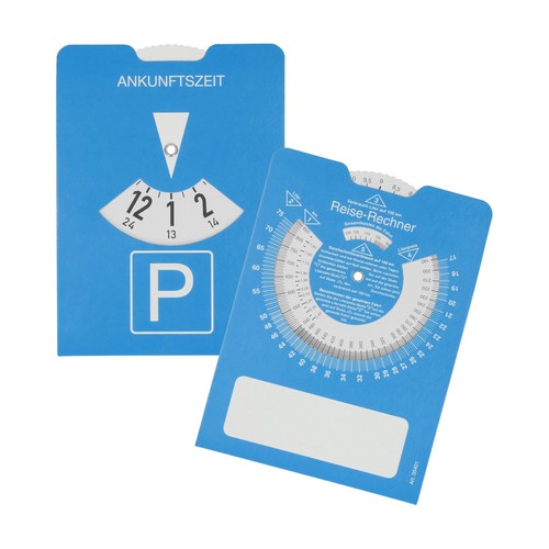 Cardboard parking disk "Travel calculator"