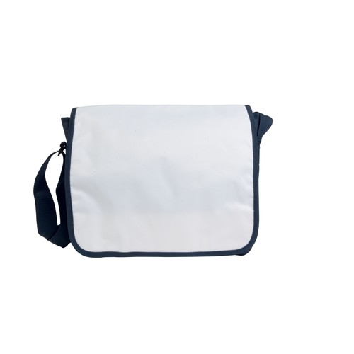 600D polyester book bag with adjustable shoulder strap and white flap