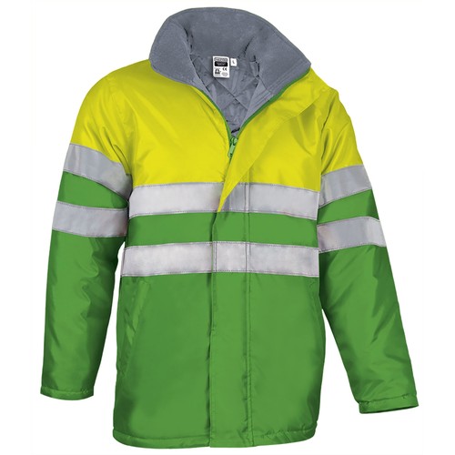 parka met reflecterende strepen