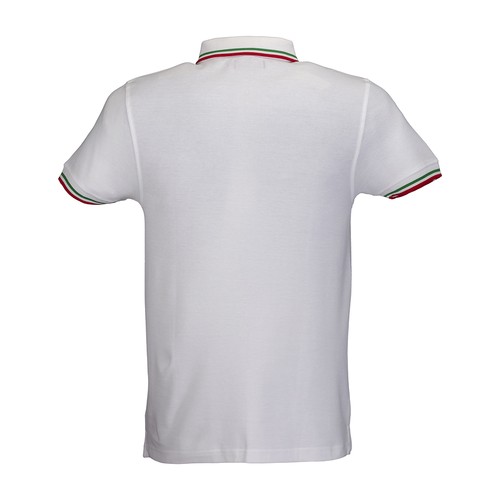 100% piqué cotton (180 g/m2) short-sleeved polo shirt with three-colour trims