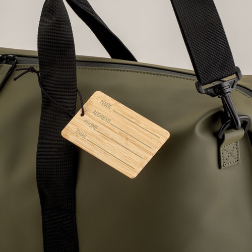 Bamboo luggage tag