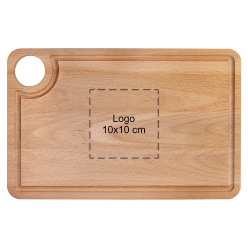 Beech board with juice groove and hanging hole 34x22 cm