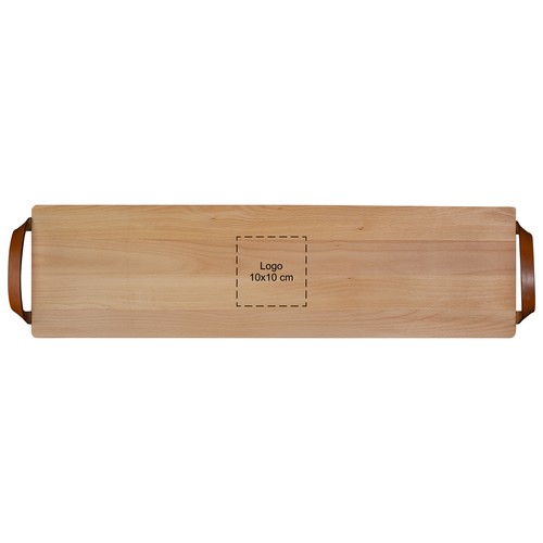 Beech board with leather handles 69x19 cm