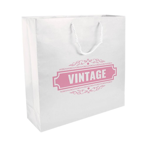 157 g/m2 matte laminated paper shopping bag with gusset and bottom reinforcement