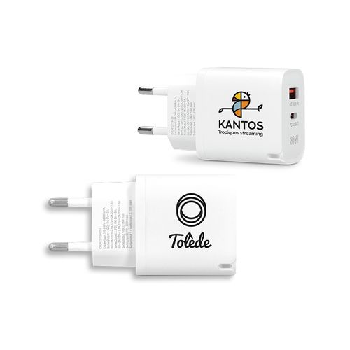 30 W USB QC & PD TYPE-C OUTPUTS FAST CHARGER