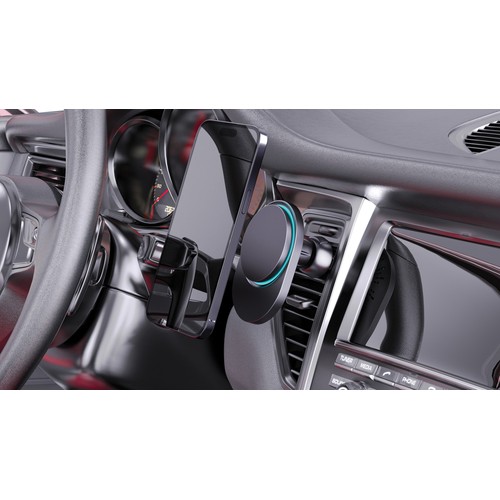Support magnetique à voiture 15W en plastique RCS PowerCruze