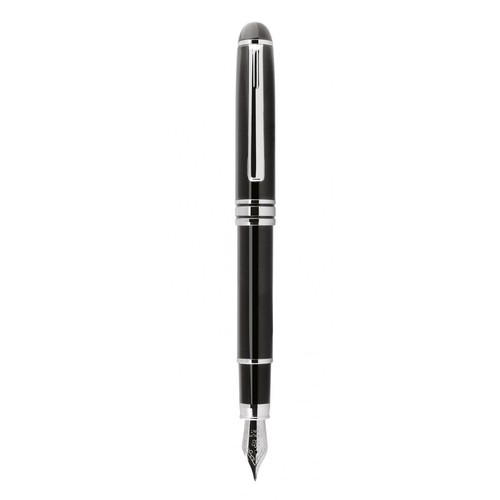 BLACK FOUNTAIN PEN - CHROMED d=13,5 mm