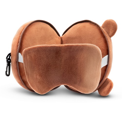 Plush teddy bear, travel pillow, eye mask | Ren