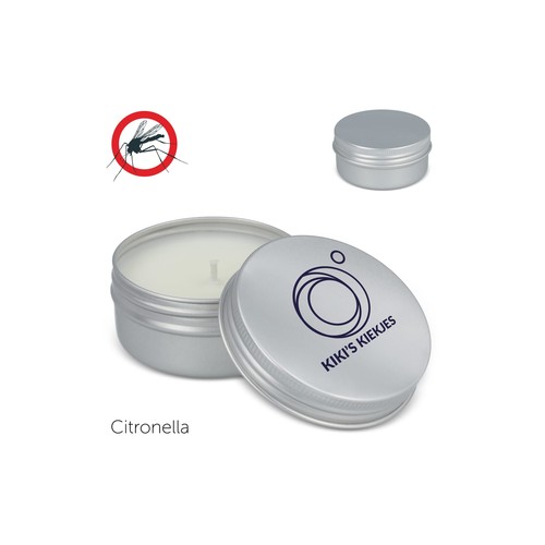 Citronella insect repellent plant based candle in recycled tin
