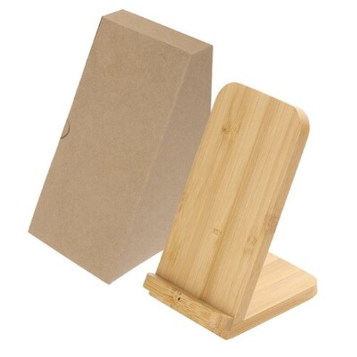 B'RIGHT chargeur sans fil en bambou 10W, support pour téléphone | Wilder