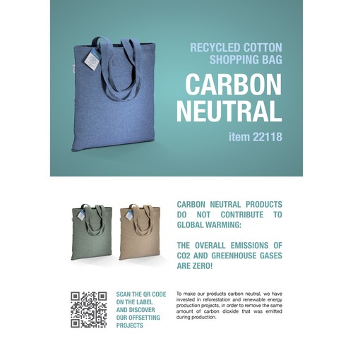 280 g/m2  recycled cotton  carbon neutral apron