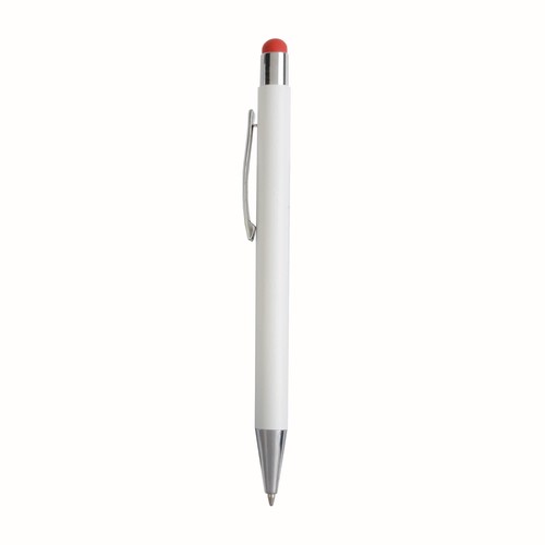 Aluminum push button ball pen with colored touch screen and laser engraved logo