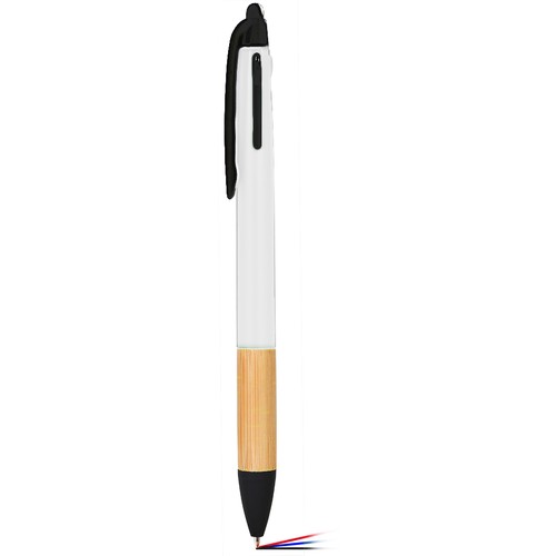 3 COLORS TOUCH SCREEN BALLPOINT PEN IN PLASTIC AND BAMBOO
