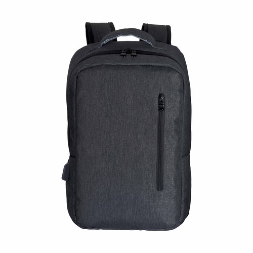 300D Polyester laptop backpack with 3 pockets. Laptop principal pocket and side pocket