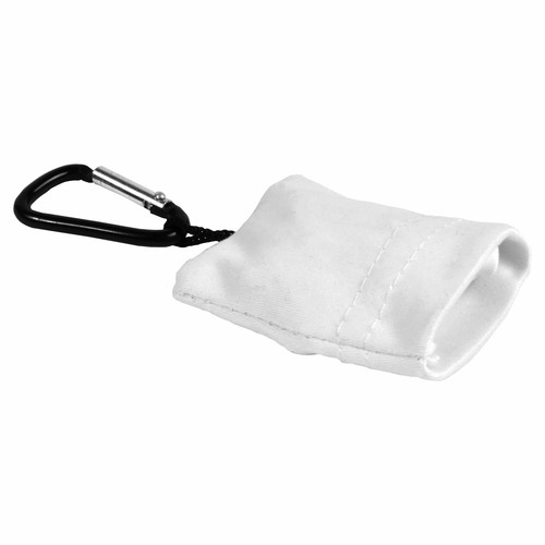 Snap hook keychain with foldable polyester microfibre screen/lens cleaning cloth