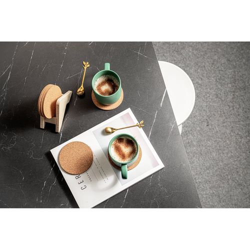 PLYCORK. Stojak ze sklejki z 6 korkowymi podstawkami