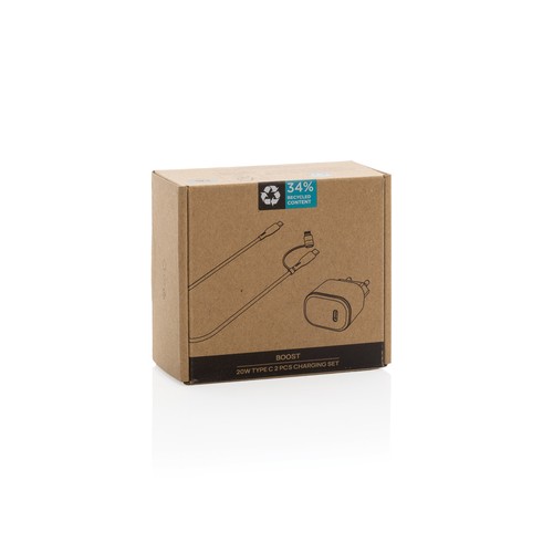 Boost RCS gereycled PET 20W type C 2-delige oplaadset