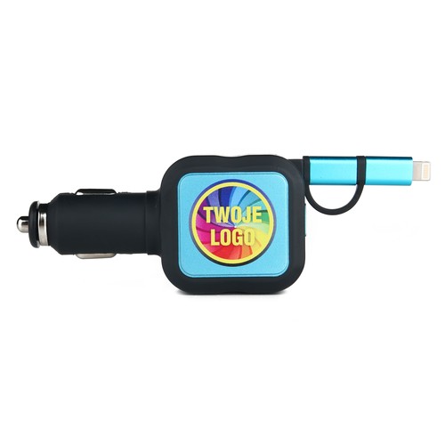Car charger with retractable cable