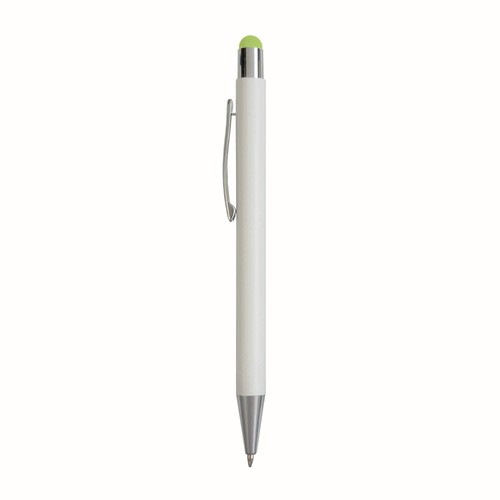 Aluminum push button ball pen with colored touch screen and laser engraved logo